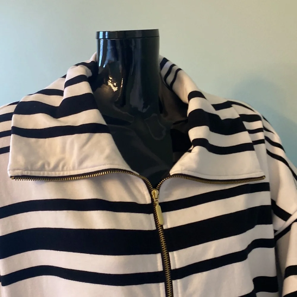Ruby Rd. Stripped Zipped Jacket - Picture 5 of 7